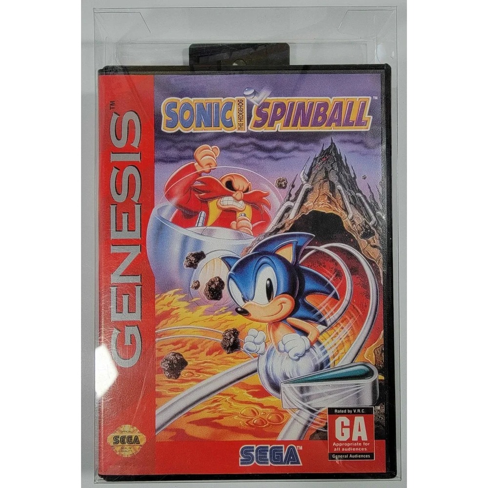 Sonic Spinball (Sega Genesis, 1993) Game w/ Box & Manual CIB w/ Protector